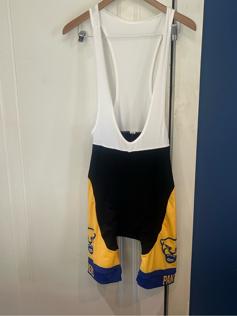 Men's Black, White & Yellow Athletic Cycling Bib Shorts